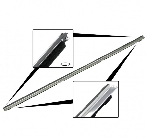 Fensterschachtdichtung mit Chromleiste links / rechts VW Karmann Ghia cabriolet Innenschachtdichtung Innenausstattung vergl. 141837471